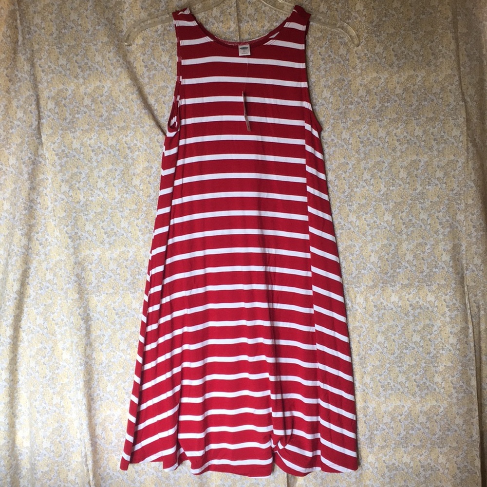 Red white stripped old navy dress